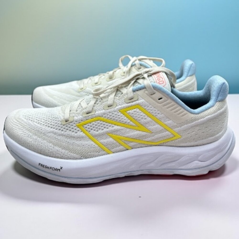 New Balance Women's Fresh Foam X Vongo v6 Running Shoes-White Yellow - Size 10.5